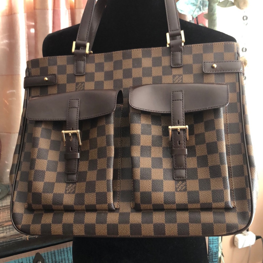 🔵LOUIS VUITTON🔵AUTHENTIC DAMIER EBENE UZES TOTE DISCONTINUED BY LV